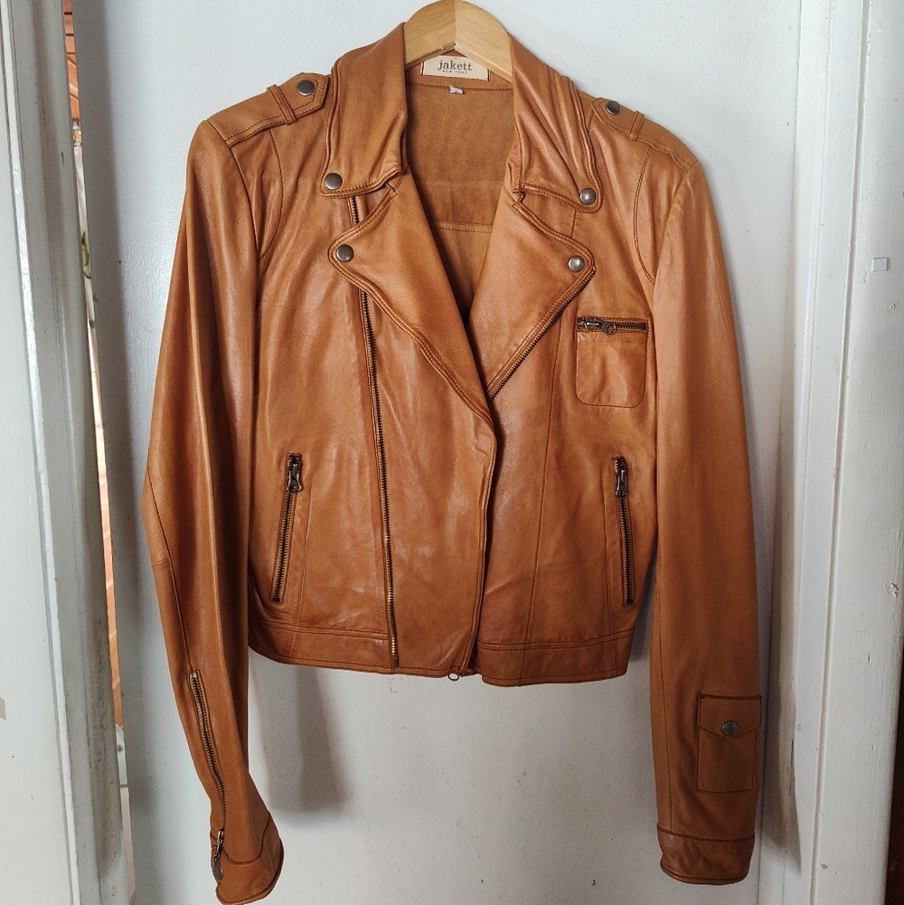 Women's Tan Leather Jacket